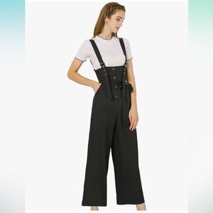 Allegra K Women's High Waist Wide Leg
Jumpsuit Button Long Overalls